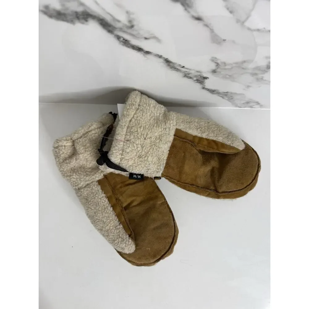 Auclair Women's Suede SherpaMittens, Fingerless, Warm Insulated Sz M